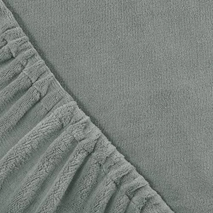 aqua-textil Spannbettlaken Feelwell Spannbettlaken Fleece 2erSet 90x200-100x200 cm silber, Coral-Fleece, Mikrofaser, (2 Stück), bügelfrei,flauschig,für herkömmliche Matratzen,kuschelweich – Bild 4