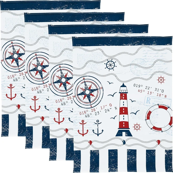 Erwin Müller Geschirrtuch Geschirrtuch 4er-Pack, Baumwolle Motiv – Bild 1