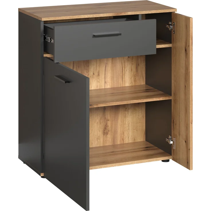 Kommode Esteban in grau und Eiche Evoke 80 cm – Bild 3