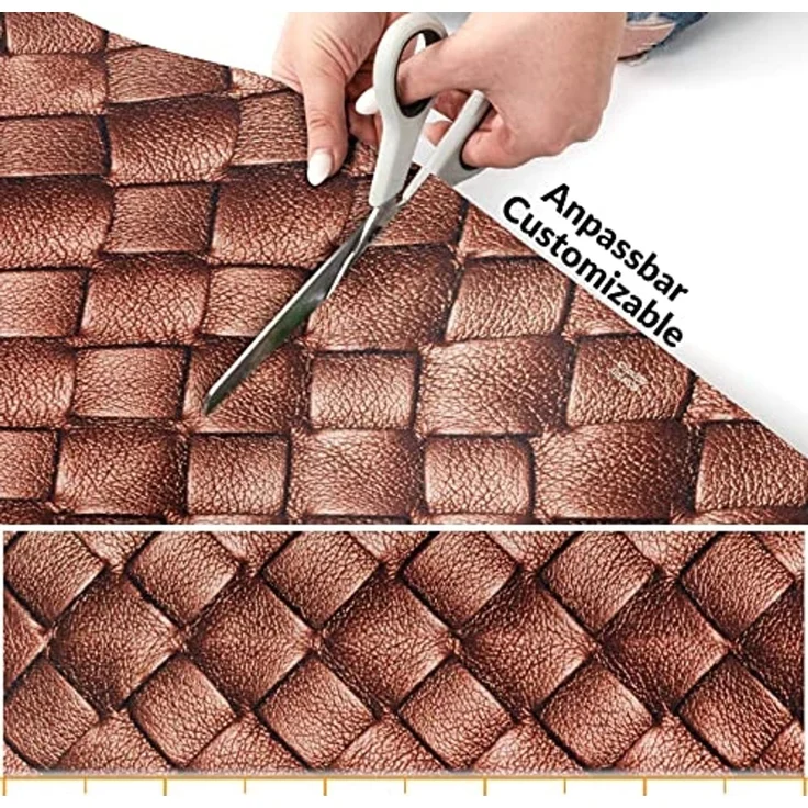 ANRO Küchenläufer Hochwertig GreenLine Flurläufer Teppichläufer Textil, Eckig, Bodenläufer 100x52cm Leder Braun pflegeleicht – Bild 5