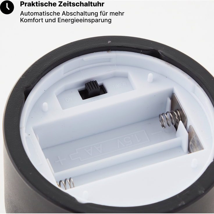 Brilliant Bougie LED-Kerzen 3er-Set - schwarz/geräuchertes Glas, warmweiß flackernd, 10 cm,12,5 cm,15 cm, batteriebetrieben, Dekoration für drinnen & draußen – Bild 7