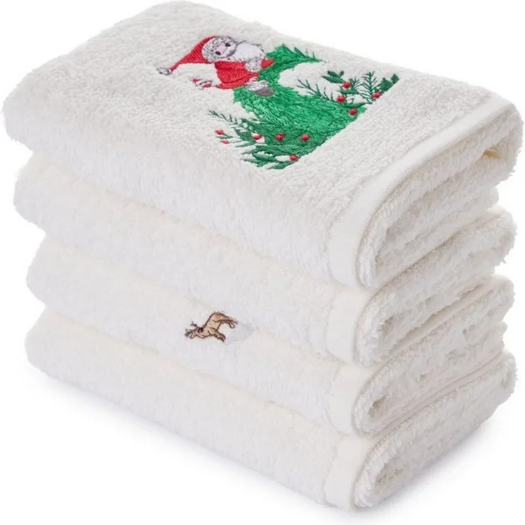 L’essentiel Maison Handtücher >Santa< mit eleganter Bordüre, Baumwolle (Set, 4-St), Weich & Saugstark, Frottee Handtücher für Bad & Gäste-WC