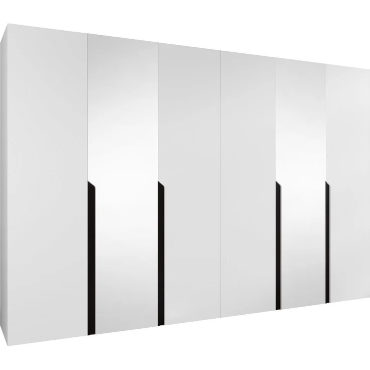 Kleiderschrank Veluna II 300 (Farbe: Weiß / Weiß + Schwarz) – Bild 1