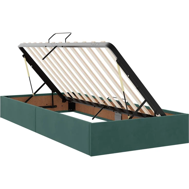 vidaXL Aufbewahrungsbett mit Kopfteil Dunkelgrün 200 x 200 cm Samt 3459846 – Bild 5