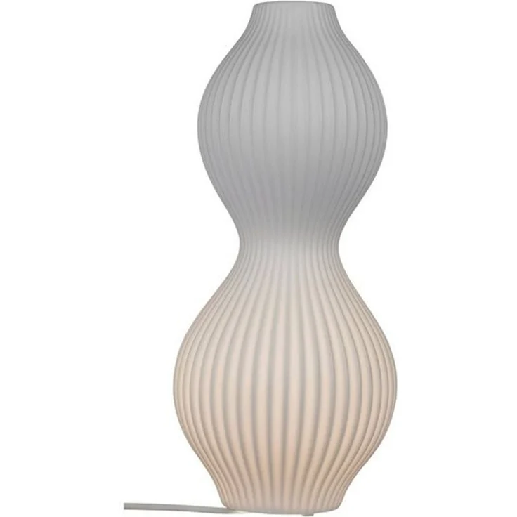 formano Tischleuchte Tischlampe Keramik weiß mit Rillen 18 x 40 cm, ohne Leuchtmittel, Dekoleuchte bauchig – Bild 2