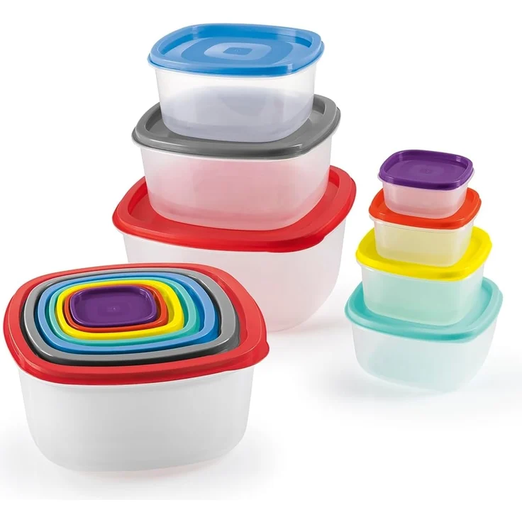 GOURMETmaxx Frischhaltedose Vorratsdose Lunchbox auslaufsicher, Polypropylen (PP), 28-tlg. mehrfarbig inkl. Deckel, Spülmaschinen,- und Mikrowellefest – Bild 1