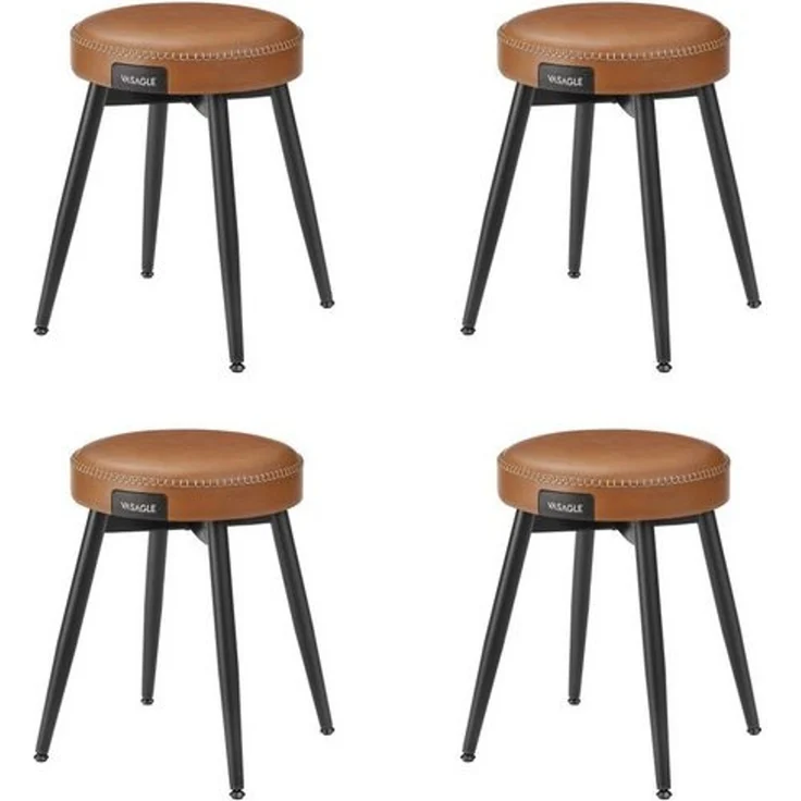Vasagle Esszimmerstühle (4 St), Sitzhocker, EKHO Series, Kunstleder, 48,2 cm hoch, tintenschwarz – Bild 1