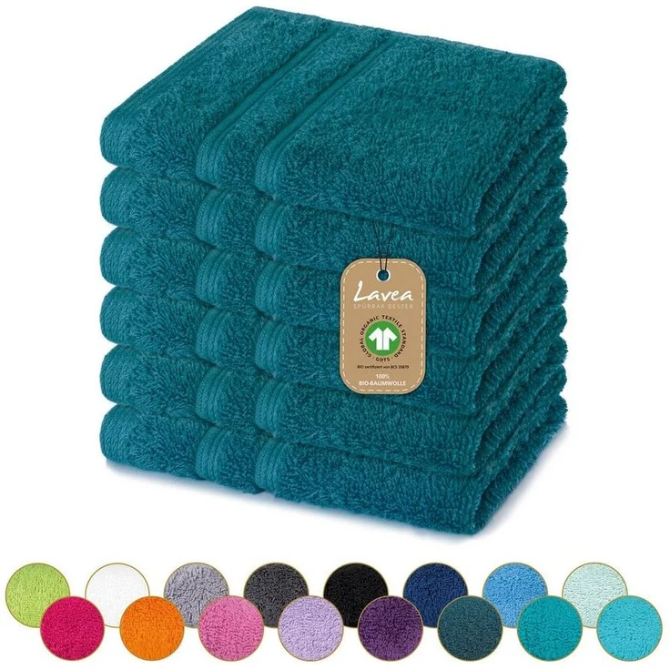Lavea Seiftuch Bali, 30x30cm aus 100% Bio-Baumwolle, einzigartig weiche Seiftücher mit Aufhänger (Set, 6-St), hochwertige und nachhaltige Premium Waschlappen - schonende Reinigung – Bild 5