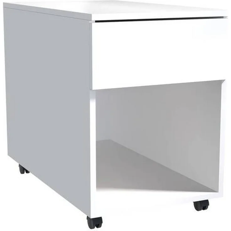 MID.YOU Rollcontainer, Weiß, Holzwerkstoff, 1 Schublade, erweiterbar, griffloses Öffnen, 39x55x70 cm