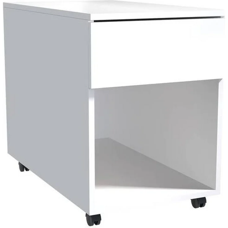 MID.YOU Rollcontainer, Weiß, Holzwerkstoff, 1 Schublade, erweiterbar, griffloses Öffnen, 39x55x70 cm