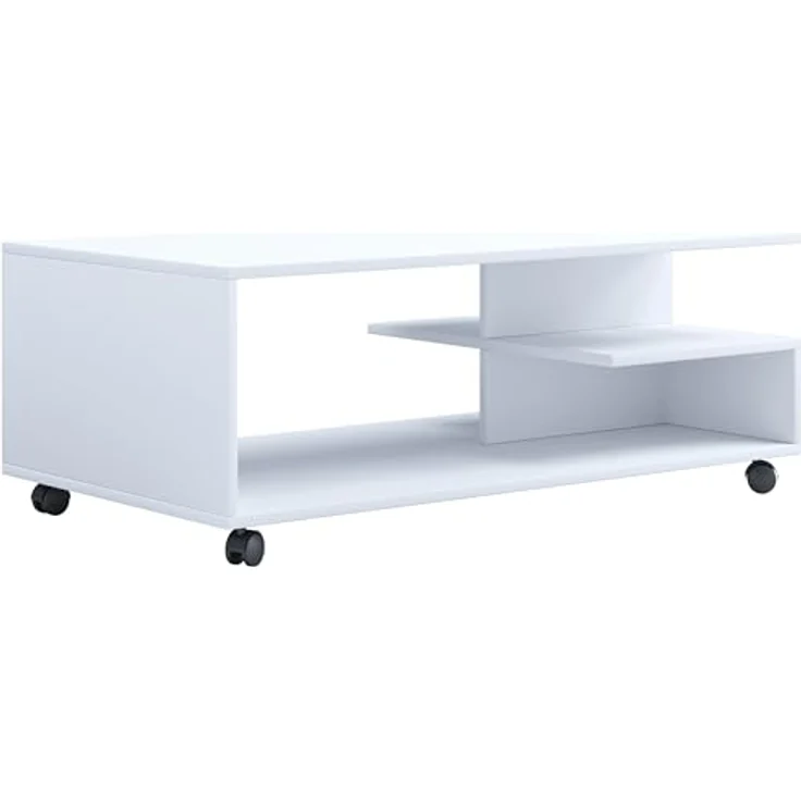 MID.YOU Couchtisch Stango, Weiß, rechteckig, Holzwerkstoff, 50x40x100 cm, mit Stauraum – Bild 4