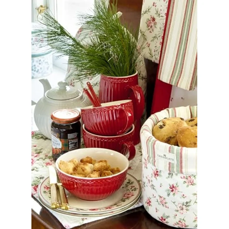 Greengate Becher Alice Becher mit Henkel red 0,4 l, Stoneware – Bild 6