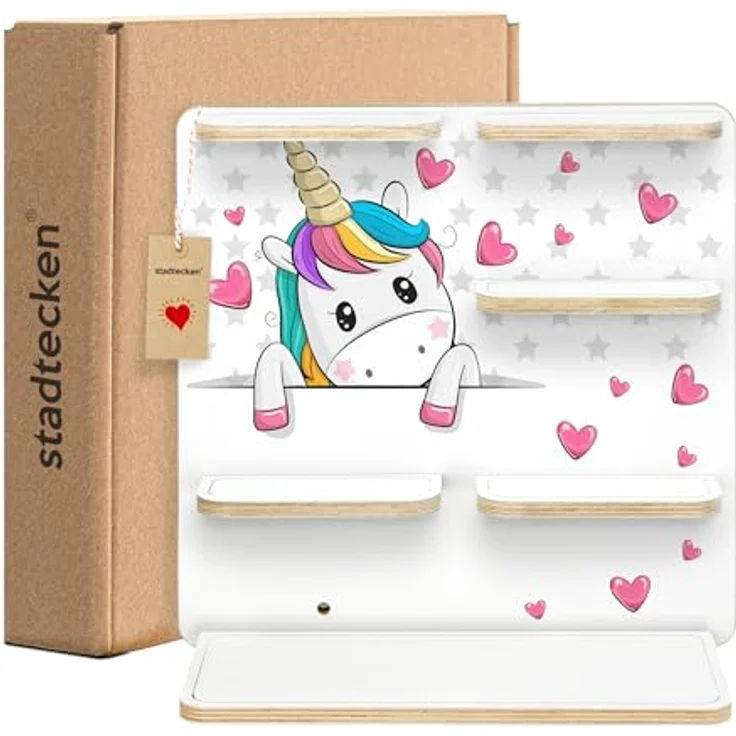 stadtecken Holzregal für Musikbox – Passend für Toniebox & ca. 40 Tonies | Perfekte Aufbewahrung fürs Kinderzimmer | Zum Aufhängen | Erweiterbar (Pony Buddy ohne Musikbox) – Bild 4