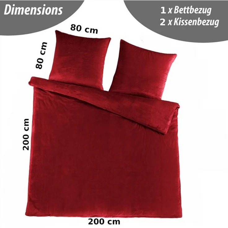 Malika Bettwäsche 200x200 + 2x 80x80 cm Cashmere Touch Bettwäsche, atmungsaktiv, Für Allergiker geeignet, pflegeleicht, angenehm weicher Stoff – Bild 4