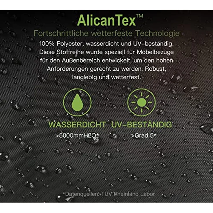 Awnic Grillabdeckung für Q100 / Q1000 Serie, wetterfest, reißfest, 420D-Oxford-Gewebe schwarz, 68 x 44 x 32 cm – Bild 5