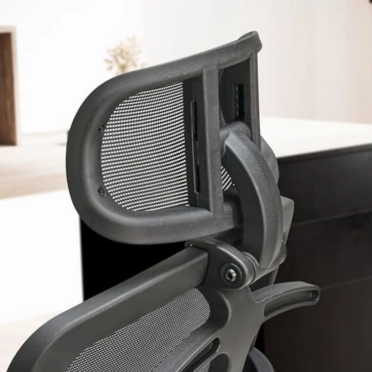 MID.YOU Drehstuhl, Schwarz, mit Wippfunktion, ergonomischer Rückenlehne in S-Form, 360° drehbar, inkl. Armlehnen, 68x130x68 cm – Bild 6