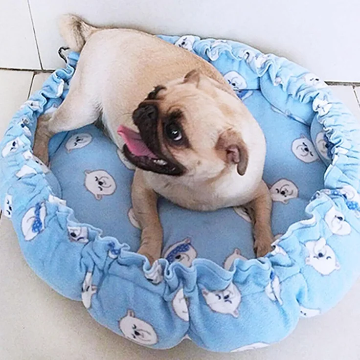 1 Stück – Warmes Haustierbett mit Kordelzug, waschbar, weich, winddicht, für kleine Hunde & Katzen (55 cm, Rosa) – Bild 3