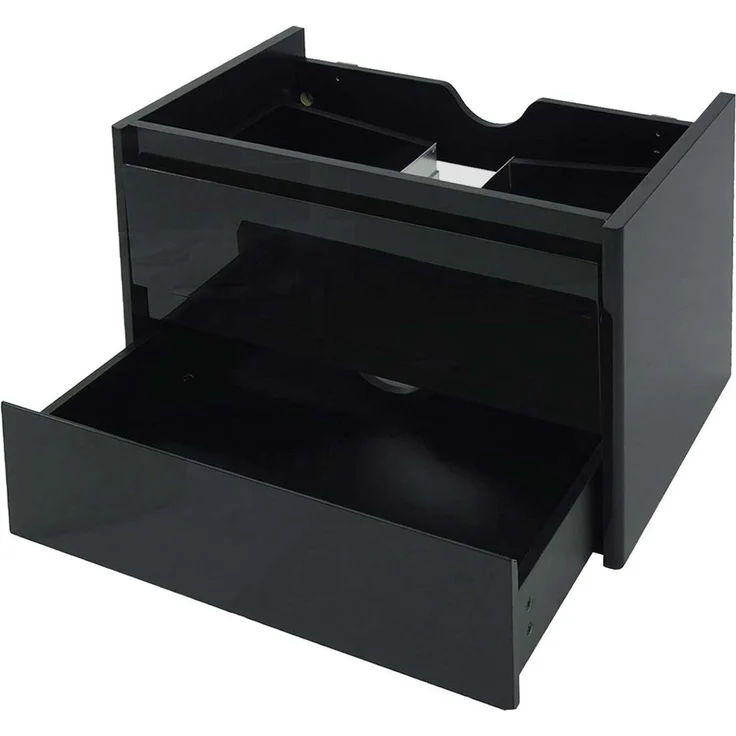 MCW Waschbeckenunterschrank MCW-B19-WU (1-St) Hochglanz-Optik, Soft-Close-System, 2 Schubladen, Zur Wandmontage – Bild 3