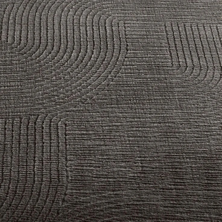 TaraCarpet Teppich TaraCarpet Homestyle 390 Wellen, rechteckig, Höhe: 10 mm, Felloptik hoch-tief waschbar Welle anthrazit 50x80 – Bild 3