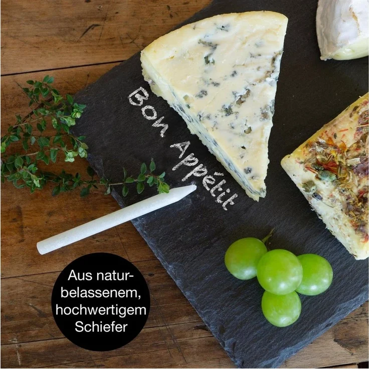 Moritz & Moritz Servierplatte Schieferplatte - Schieferset Thyme, Schiefer, (Thyme, 7-tlg), 22 x 16 cm 6er Set – Bild 3