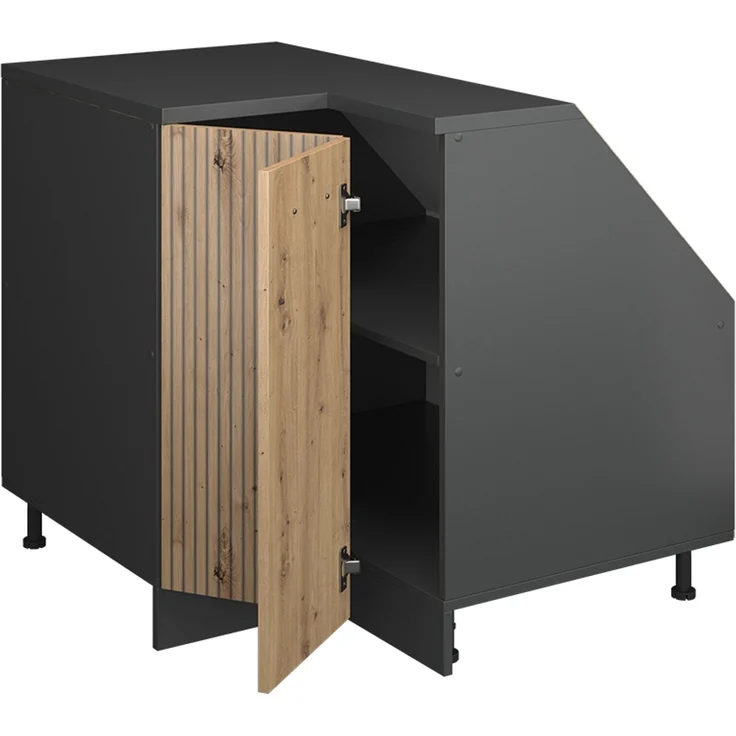 Eck-Küchenschrank für Dachschrägen R-Line Artisan-Eiche 75.6 cm mit 1 Tür, Schrankkorpus 60 cm Tiefe Vicco – Bild 3