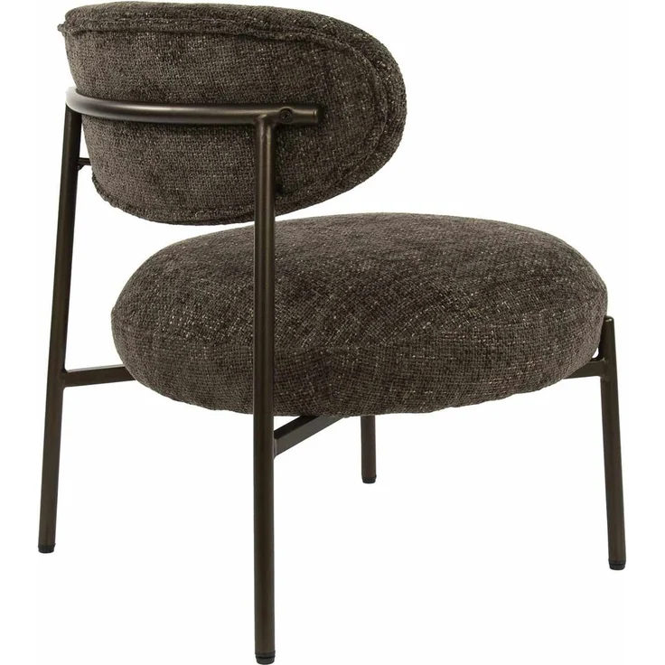 Sessel Velcira Rund aus Webstoff, modern und komfortabel, Braun, weiche Polsterung – Bild 5