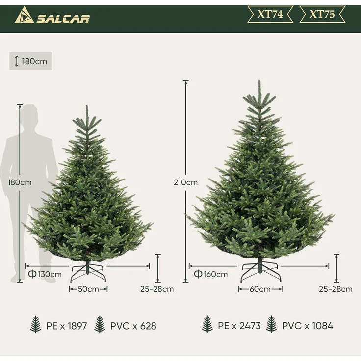 SALCAR Künstlicher Weihnachtsbaum 1,8 m – Bild 3
