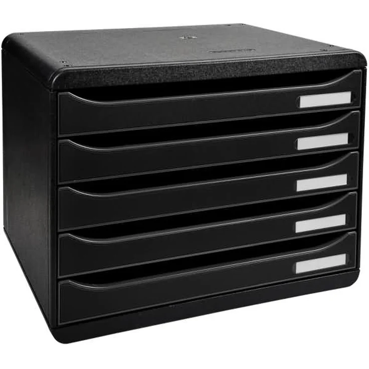 Exacompta Schubladenbox Big-Box Plus A4 quer 5 Fächer schwarz