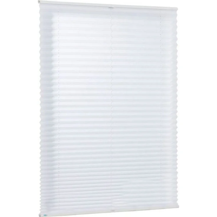 K-home Klemmfix-Plissee Weiß 125x130 cm (B x L) Lichtschutz +++ Moderne Crushed Optik +++ – Bild 4