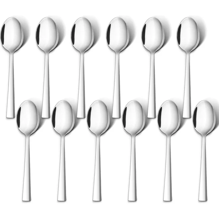 TEAMFAR Kaffeelöffel Set 12 Stück Edelstahl Dessertlöffel 13,6cm Spiegelpoliert – Bild 1