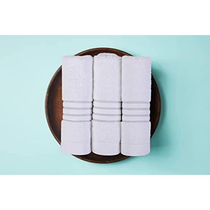 Utopia Towels 8-teiliges Handtücher aus 100% Baumwolle, weich und saugfähig für den täglichen Gebrauch, 2 Badetücher 69 x 137 cm, 2 Handtüchern 41 x 71 cm, 4 Waschlappen 30 x 30 cm (Weiß) – Bild 6