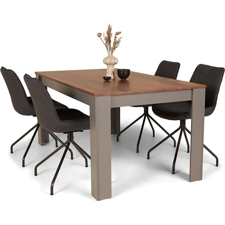 riess-ambiente Esstisch LOFT 160cm natur/anthrazit · pflegeleichter Küchentisch bis 6 Personen (Einzelartikel, 1-St), viel Beinfreiheit · Modern Design · Holzoptik · stabile Winkelfüße – Bild 3