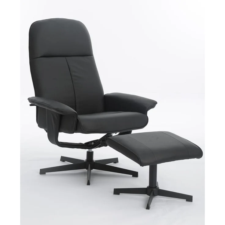 Relaxsessel mit Hocker HWP58-SCH schwarz – Bild 2
