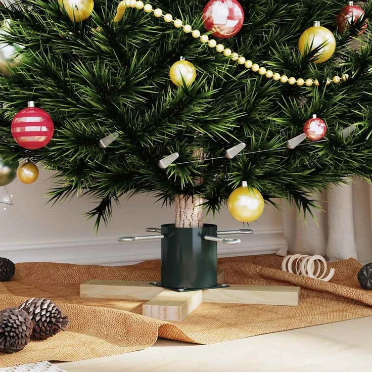 vidaXL Weihnachtsbaumständer Grün 50 x 50 x 16 cm Massives Kiefernholz 42019194 – Bild 3