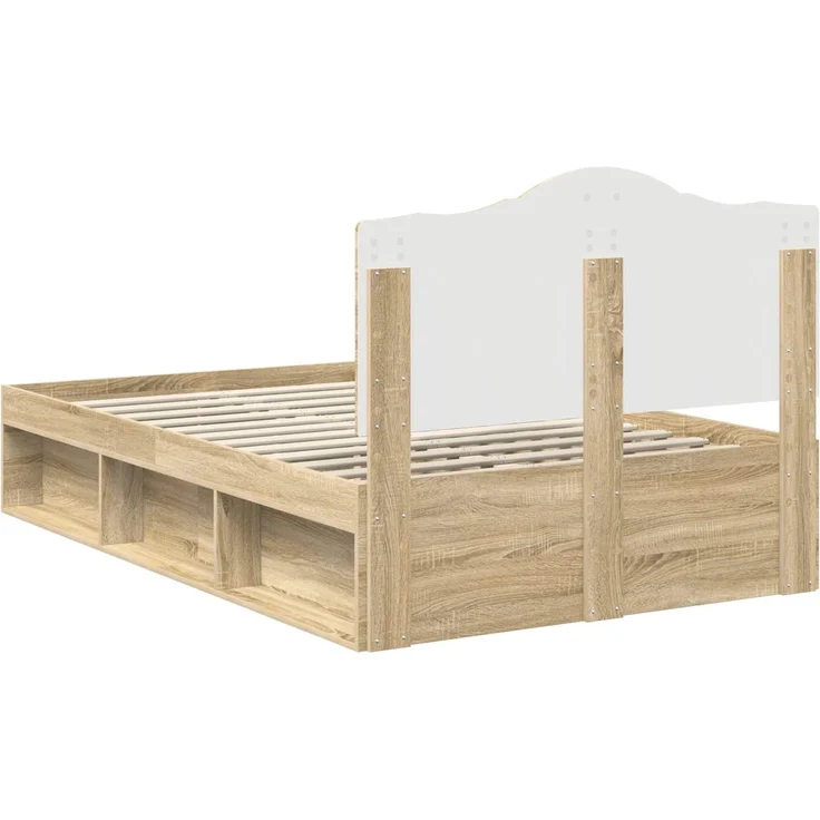 vidaXL Bettrahmen Sonoma 120 x 190 cm Massives Kiefernholz 3413337 – Bild 8