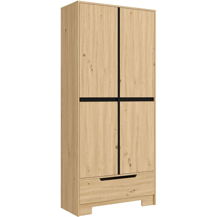 Küchenschrank 80 x 35 x 180 cm in Natur mit Schublade und verstellbaren Einlegeböden – Bild 8
