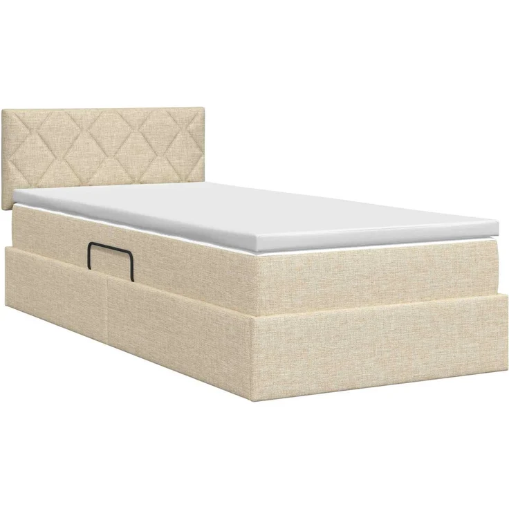 vidaXL Aufbewahrungsbett mit Matratze Creme 90 x 200 cm Samt 3458662 – Bild 8