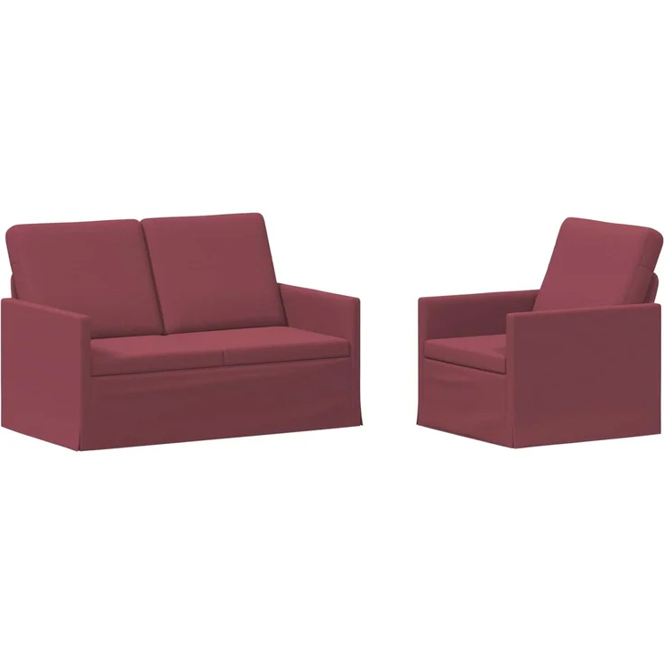 vidaXL Sofa-Set 2 pcs Weinrot Stoff 3433137 – Bild 1