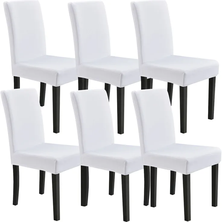 neu.haus Stuhlhusse 6er-Set, Weiß, 42-53 cm