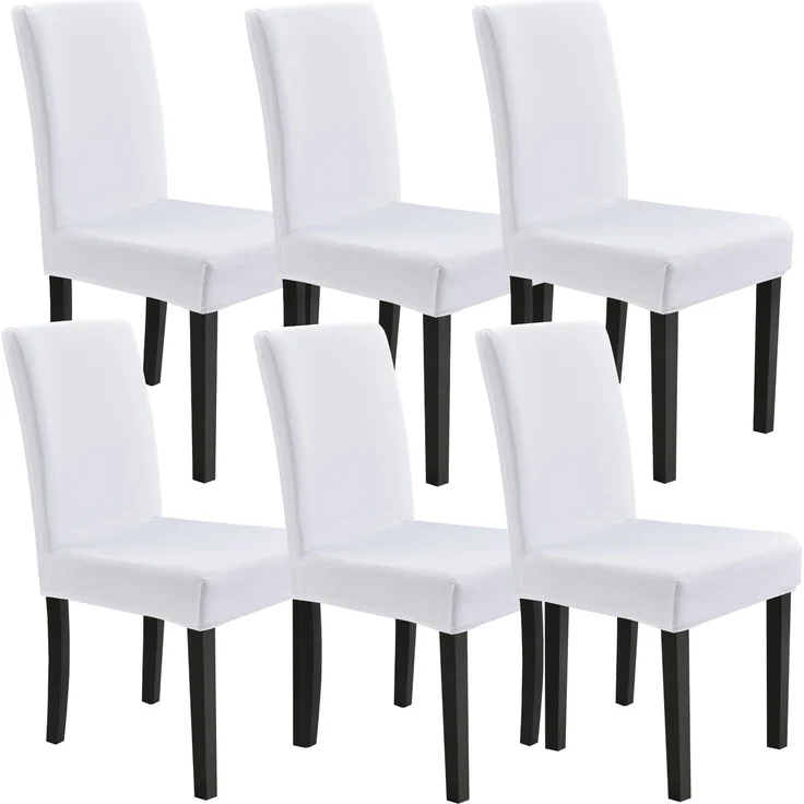 neu.haus Stuhlhusse 6er-Set, Weiß, 42-53 cm – Bild 1