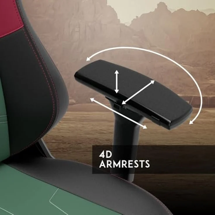 noblechairs Hero Komfortable und Langlebige Gaming Stuhl, Perfekt Optimierte Ergonomie des Stuhls Sorgt für Hohen Sitzkomfort, Belastbarkeit 150 kg, Boba Fett Edition – Bild 6
