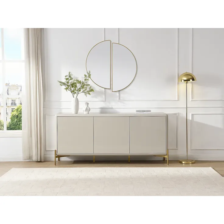 Vente-unique - LYBAKA Sideboard Holz, Platte Beige - B 40 cm x H 82 cm x L 180 cm