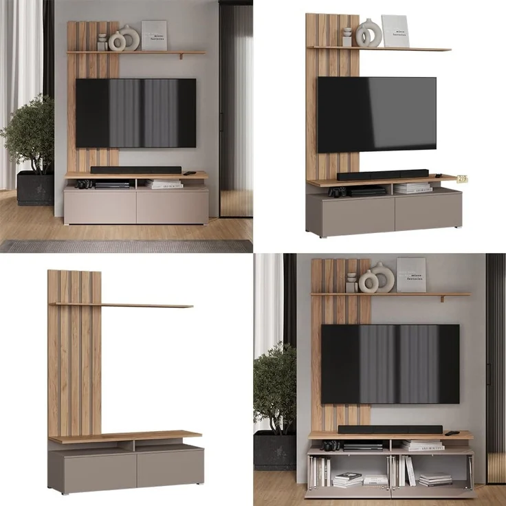 Wohnwand Harro Goldkraft Eiche/Anthrazit Vicco – Bild 7