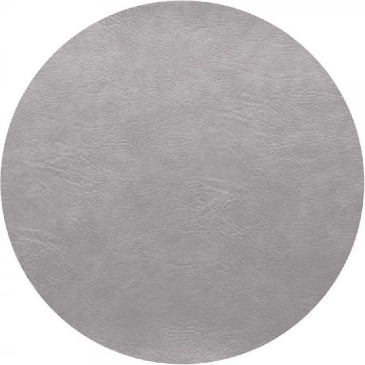 ASA Selection Tischset Rund Grau Silver Cloud Vintage Leder-Optik Platzset