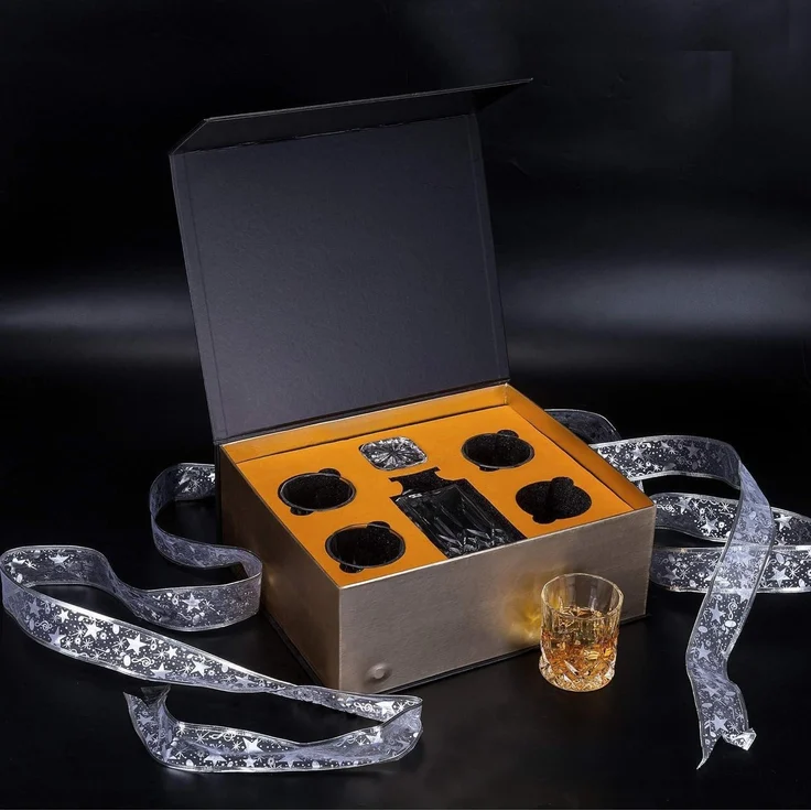 Whiskey Gläser Karaffe Set 5-teilig Bleifrei Kristallgläser 750ml – Bild 4