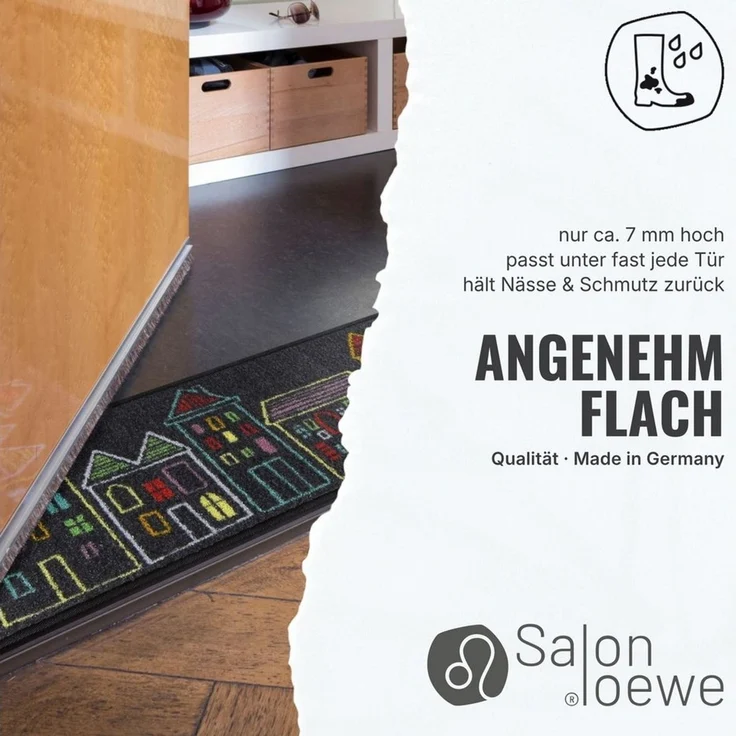 Salonloewe Läufer Fußabtreter klein 30x75 Sneakers grau, Läufer Mini, Höhe: 300 mm – Bild 2