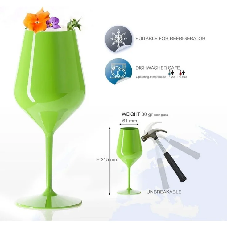 Doimoflair Weinglas DoimoFlair Weingläser aus Kunststoff bruchsicher Plastik – Bild 2