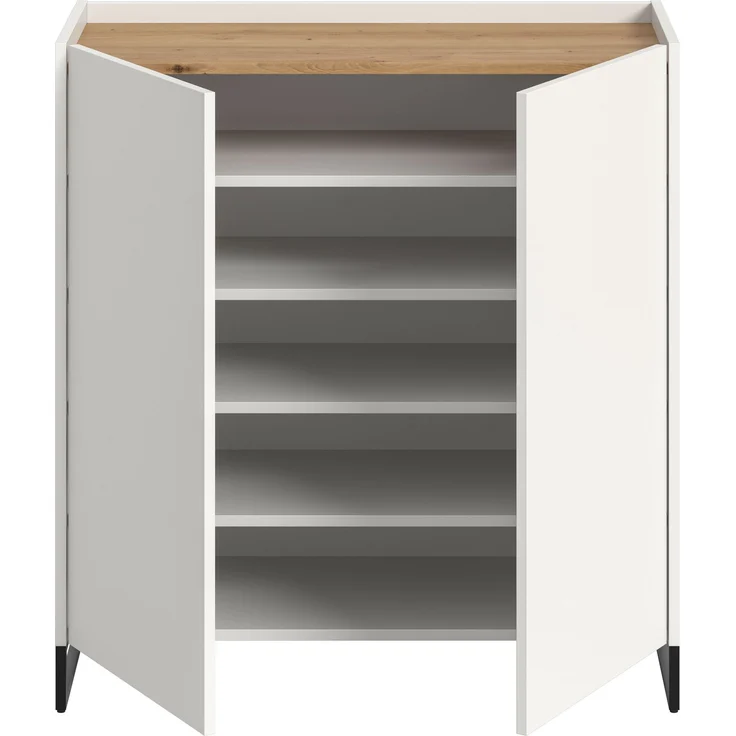 Schuhkommode B/H/T: 97x90x38 cm in weiß Nachbildung und Artisan Oak Nachbildung – Bild 3