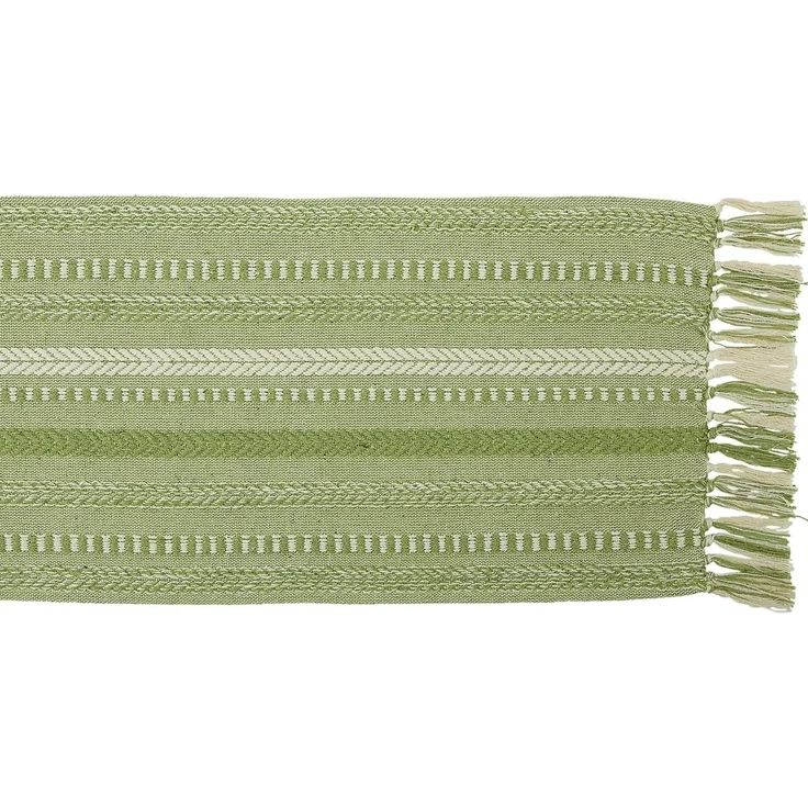 DII Farmhouse Braided Stripe Tischläufer-Kollektion, Baumwolle, antik-grün, 15x108 – Bild 3