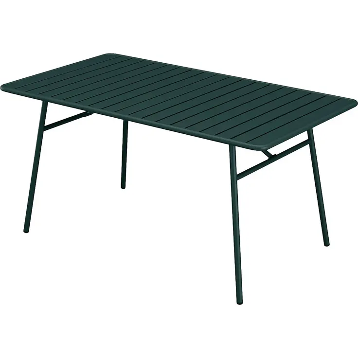 Vente-unique - Gartentisch - L. 160 cm - Metall - Tannengrün - MIRMANDE von MYLIA